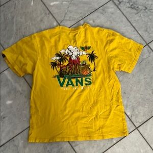 Vans Yellow Tee with Tropical Volcano Graphic